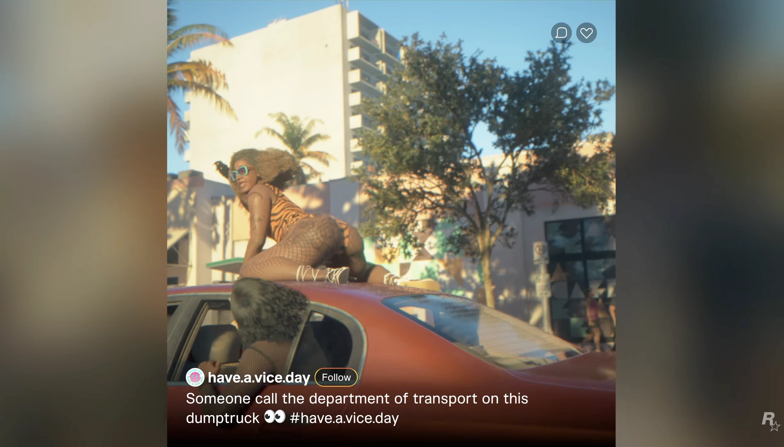 GTA 6 Trailer 1 - Car Roof Twerking